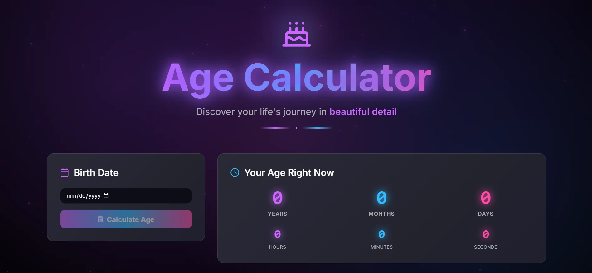 Screenshot of Age Calculator